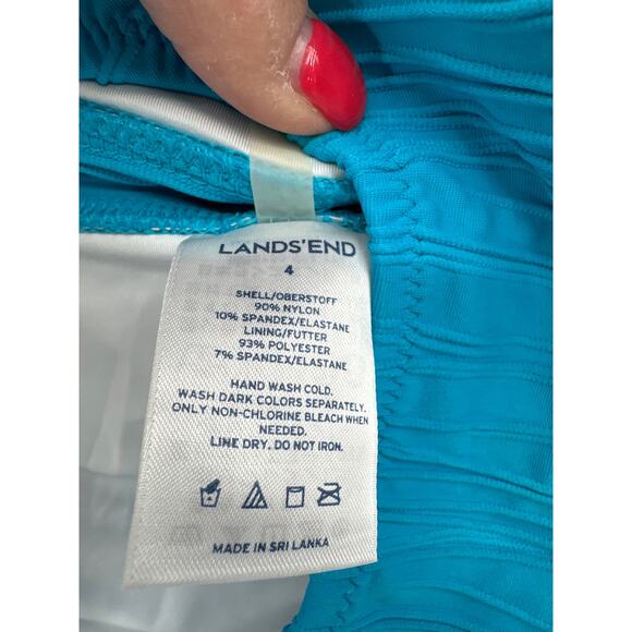 Lands' End Turquoise High waisted Bikini bottom Size 4 NWOT - Picture 4 of 4